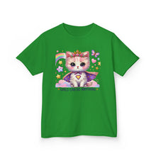 Load image into Gallery viewer, Empowering Kids Tee, Cute Cat Design, Girls Can Do Anything T-Shirt, Fun Gift for Birthdays, Encouraging Apparel