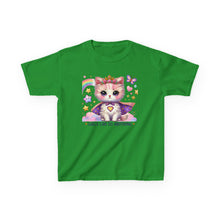 Load image into Gallery viewer, Empowering Kids Tee, Cute Cat Design, Girls Can Do Anything T-Shirt, Fun Gift for Birthdays, Encouraging Apparel