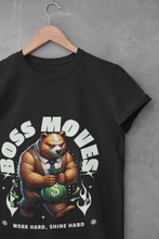 Load image into Gallery viewer, Boss Moves T-Shirt – Urban Swag Money Bear Tee | Work Hard Shine Hard Hustle Shirt