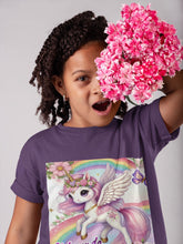 Load image into Gallery viewer, Magical Unicorn Kids Tee: Girls Can Do Anything Rainbow Shirt