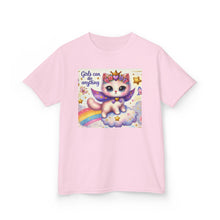 Load image into Gallery viewer, Kids Rainbow Unicorn Tee - Girls Can Do Anything, Cute T-Shirt for Girls, Fun Playwear, Birthday Gift, Motivational Apparel
