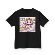 Load image into Gallery viewer, Kids Rainbow Unicorn Tee - Girls Can Do Anything, Cute T-Shirt for Girls, Fun Playwear, Birthday Gift, Motivational Apparel

