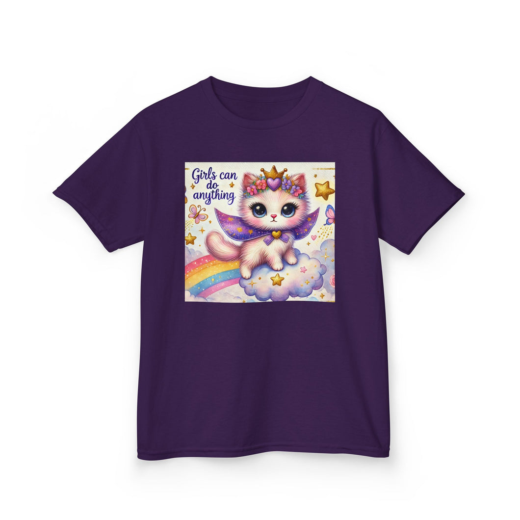Kids Rainbow Unicorn Tee - Girls Can Do Anything, Cute T-Shirt for Girls, Fun Playwear, Birthday Gift, Motivational Apparel