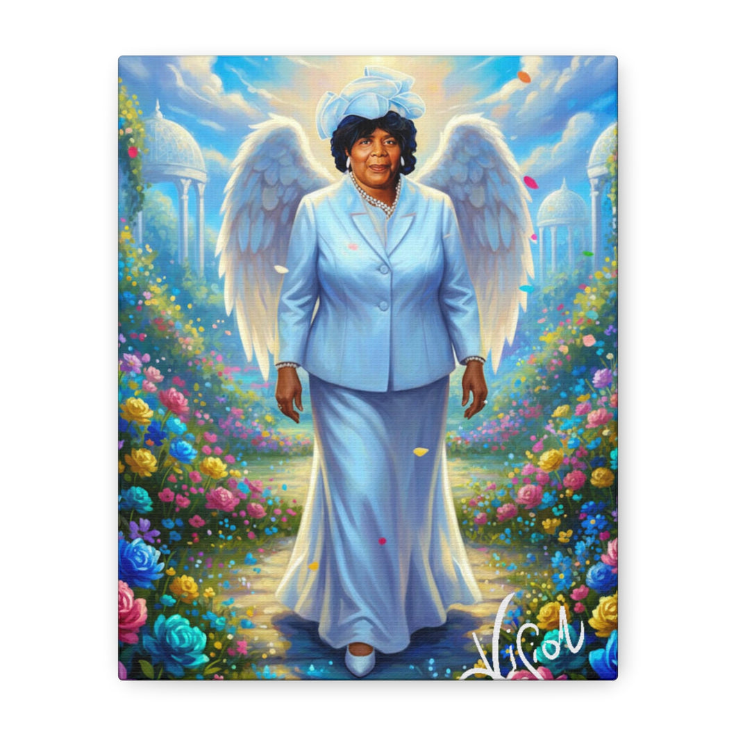 Grand Mama Heavenly Angel Canvas, Inspirational Art, Spiritual Decor, Gift for Loved Ones, Memorial Tribute, Home Wall Art