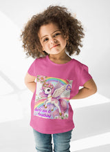 Load image into Gallery viewer, Magical Unicorn Kids Tee: Girls Can Do Anything Rainbow Shirt
